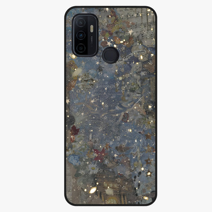 Aesthetic Astrolophia Glass Case showing flat back view with dreamy aesthetic design and glossy glass finish.