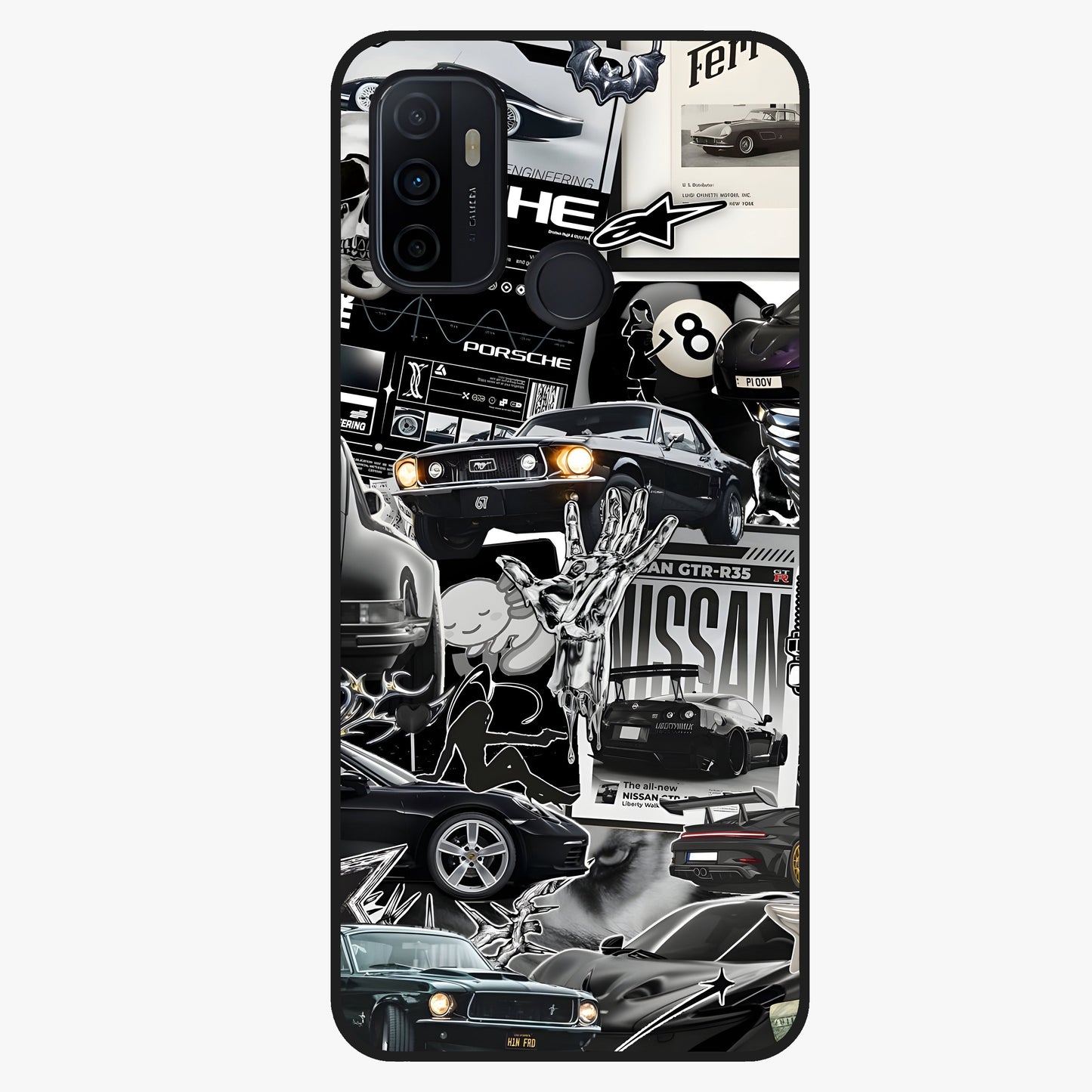 Aesthetic Dark Love Glass Case showing flat back view with dark romantic artwork and glossy glass finish.