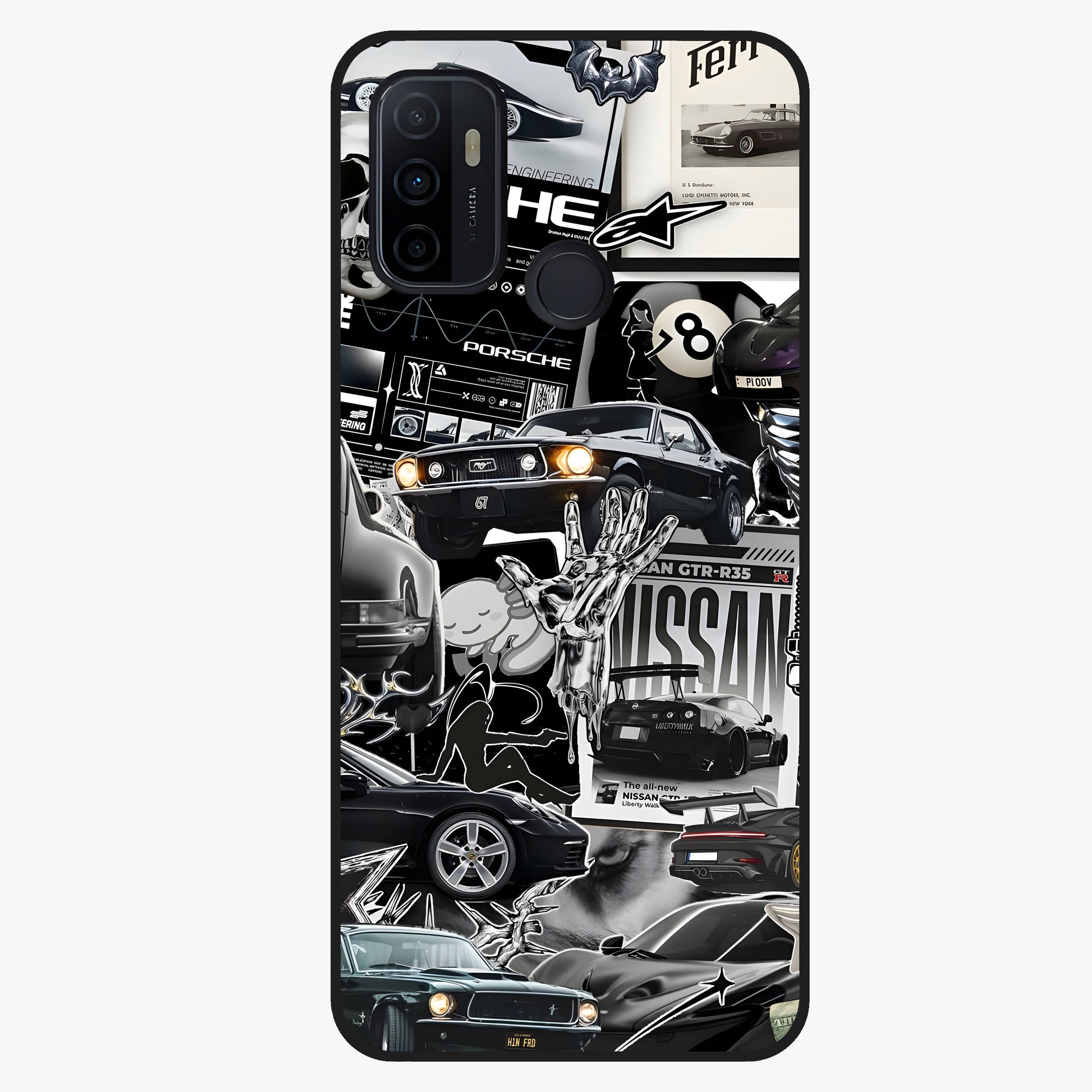 Aesthetic Dark Love Glass Case showing flat back view with dark romantic artwork and glossy glass finish.