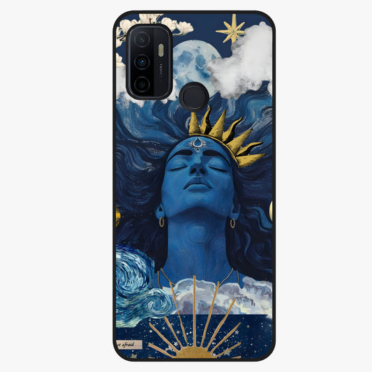 Aesthetic Lord Shiva Glass Case showing flat back view with divine Shiva artwork and glossy glass finish.