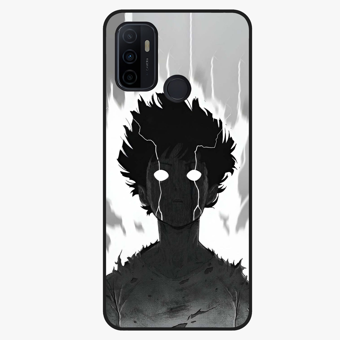 Awakened Inner Rage Glass Case showing flat back view with intense artistic artwork and glossy glass finish.