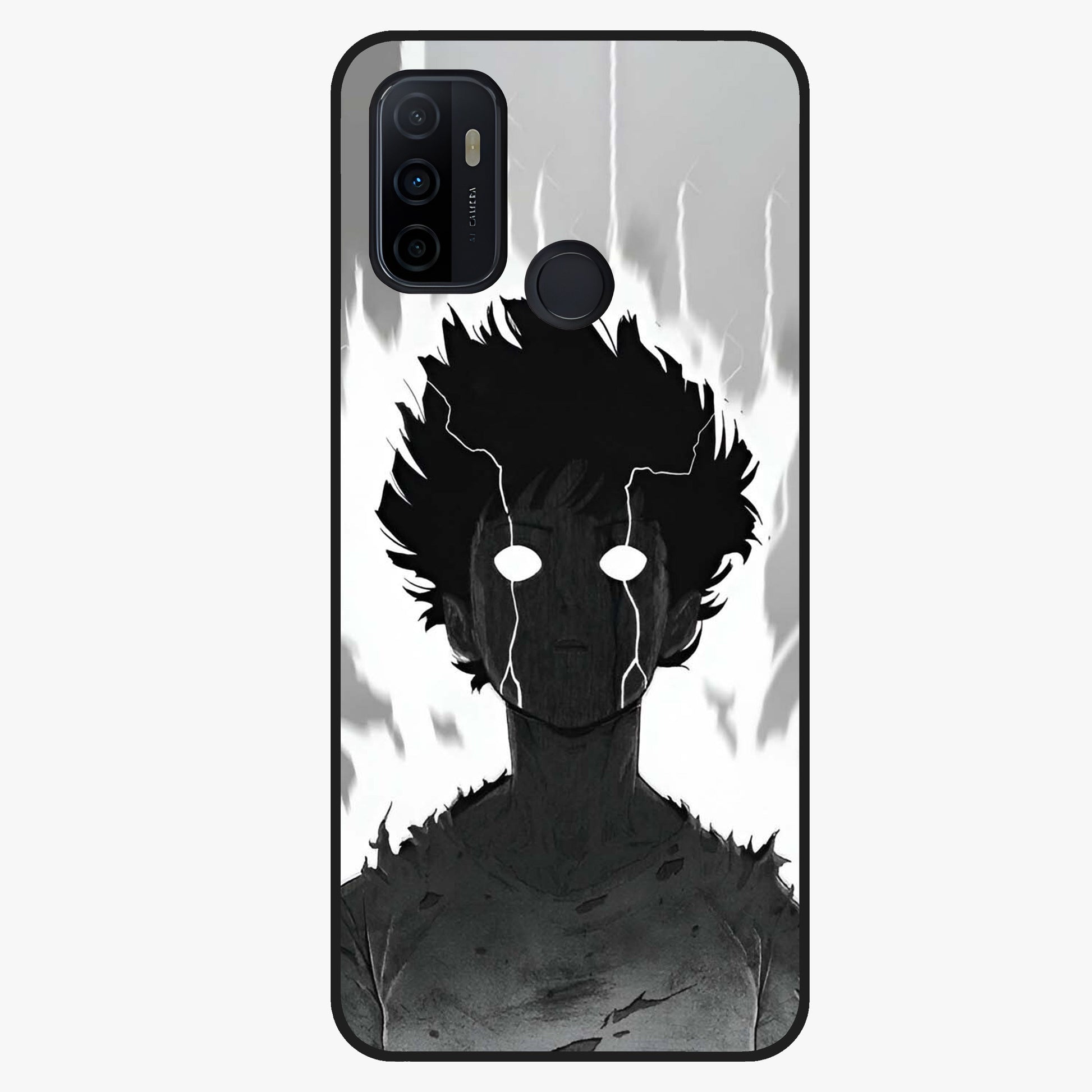 Awakened Inner Rage Glass Case showing flat back view with intense artistic artwork and glossy glass finish.