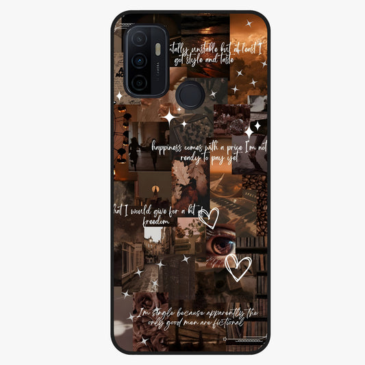 Bittersweet Aesthetic Chaos Glass Case showing flat back view with artistic chaotic aesthetic design and glossy glass finish.