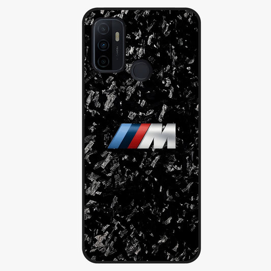Carbon Speed Mark Glass Case showing flat back view with sporty carbon pattern artwork and glossy glass finish.