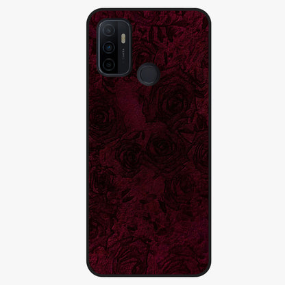 Crimson Fade Flow Glass Case showing flat back view with flowing crimson gradient artwork and glossy glass finish.