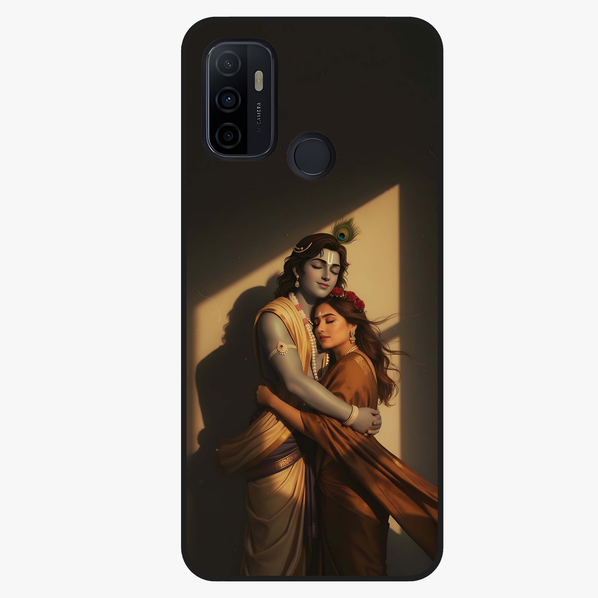 Divine Eternal Love Glass Case showing flat back view with spiritual love themed artwork and glossy glass finish.