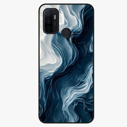 Ethereal Paper Marble Glass Case showing flat back view with soft marble paper texture artwork and glossy glass finish.