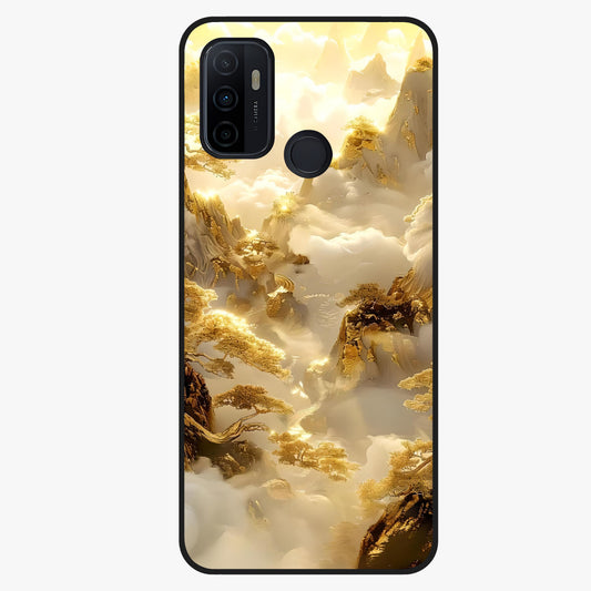 Gates Of Illumination Glass Case showing flat back view with mystical illuminated gate artwork and glossy glass finish.