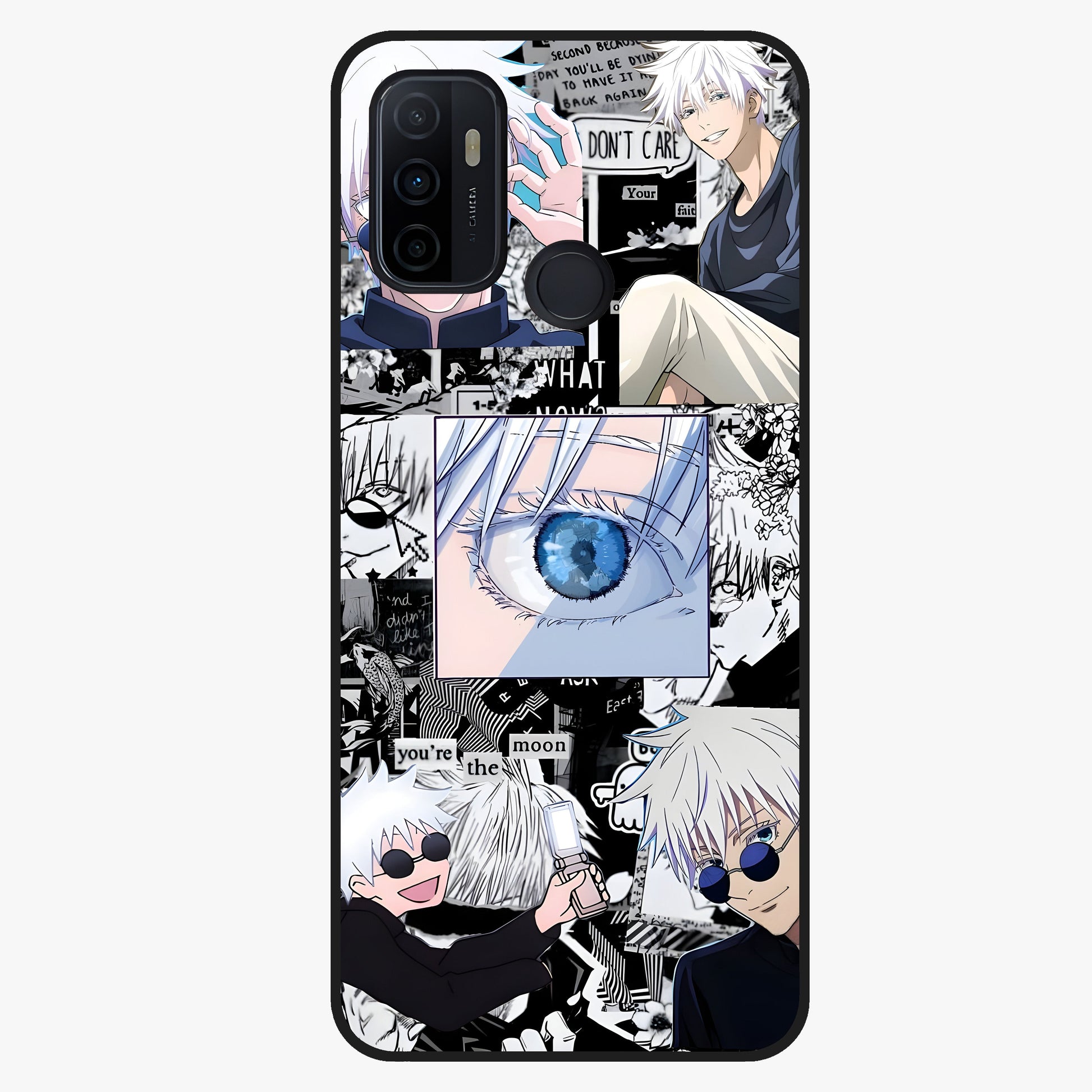 Infinity Sorcerer Chaos Glass Case showing flat back view with mystical sorcerer themed artwork and glossy glass finish.