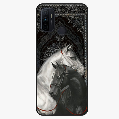 Majestic Ride Legacy Glass Case showing flat back view with powerful automotive inspired artwork and glossy glass finish.