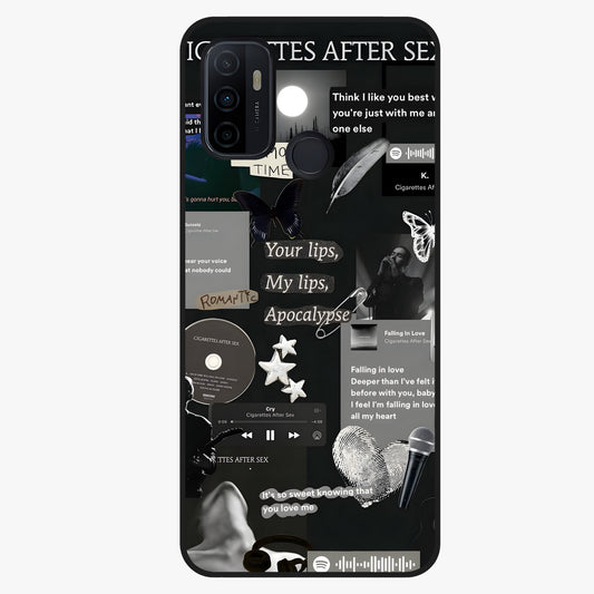 Midnight Love Echo Glass Case showing flat back view with romantic midnight themed artwork and glossy glass finish.