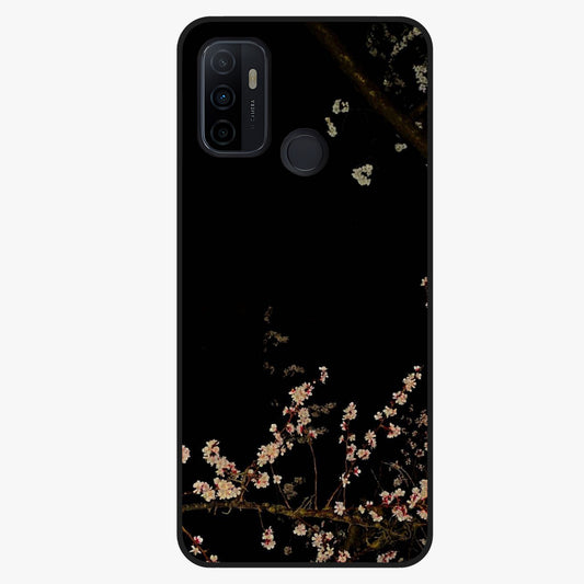 Petal Moon Light With Custom Name Glass Case showing flat back view with floral moonlight artwork and personalized name design.