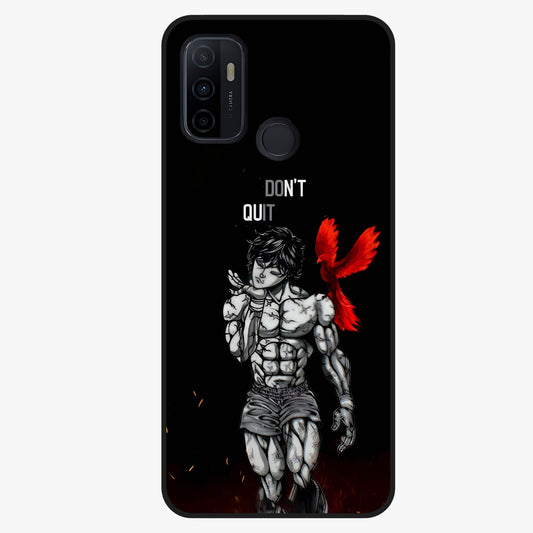 Rise Beyond Limits Glass Case showing flat back view with motivational typography artwork and glossy glass finish.