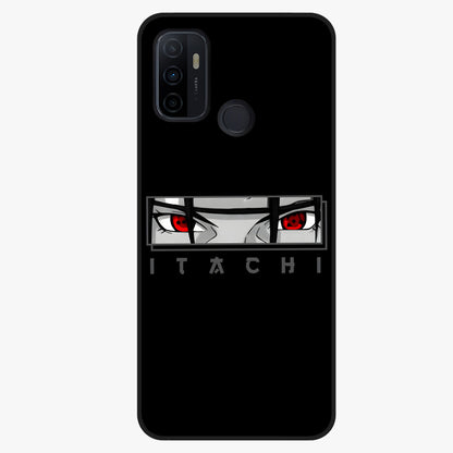 Scarlet Gaze Dominance Glass Case showing flat back view with striking red themed artwork and glossy glass finish.