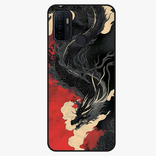 Shadow Dragon Fury Glass Case showing flat back view with fierce dragon artwork and glossy glass finish.