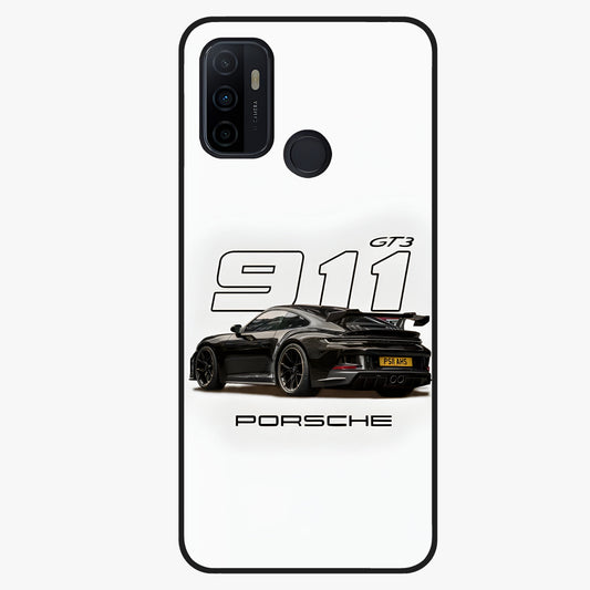 Turbo Legacy Icon Glass Case showing flat back view with iconic sports car inspired artwork and glossy glass finish.