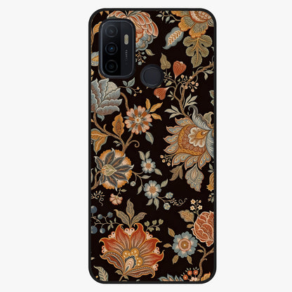 Vintage Floral Dream Glass Case showing flat back view with classic floral artwork and glossy glass finish.
