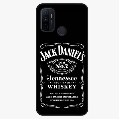 Vintage Whiskey Heritage Glass Case showing flat back view with classic whiskey inspired artwork and glossy glass finish.