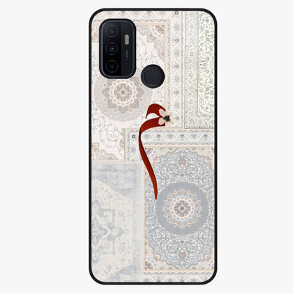 White Aesthetic Bow Glass Case showing flat back view with minimal bow artwork and glossy glass finish.