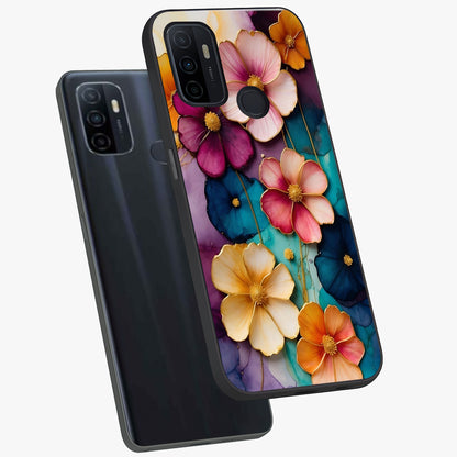 Artlyn Grace Flower Pattern Glass Case displayed in angled mockup highlighting delicate flower pattern design and smooth glass surface.