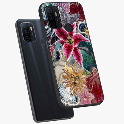 Beaded Garden Fantasy Glass Case displayed in angled mockup highlighting fantasy inspired floral bead pattern.