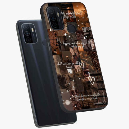 Bittersweet Aesthetic Chaos Glass Case displayed in angled mockup highlighting expressive abstract artwork and edgy aesthetic theme.