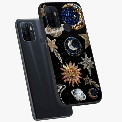 Celestial Gem Constellations Glass Case displayed in angled mockup highlighting gemstone inspired constellation design.