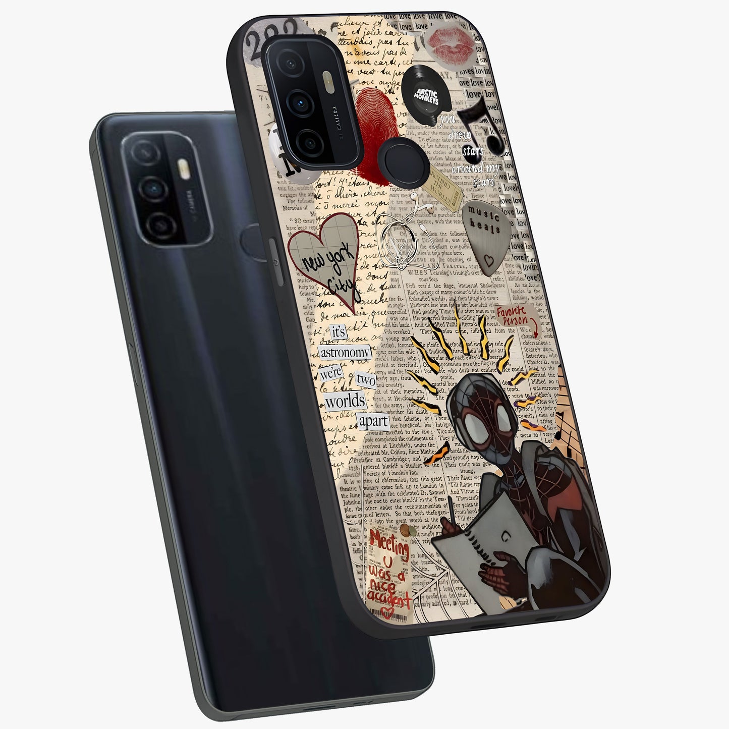City Dream Sketch Glass Case displayed in angled mockup highlighting minimal city illustration with aesthetic sketch style.