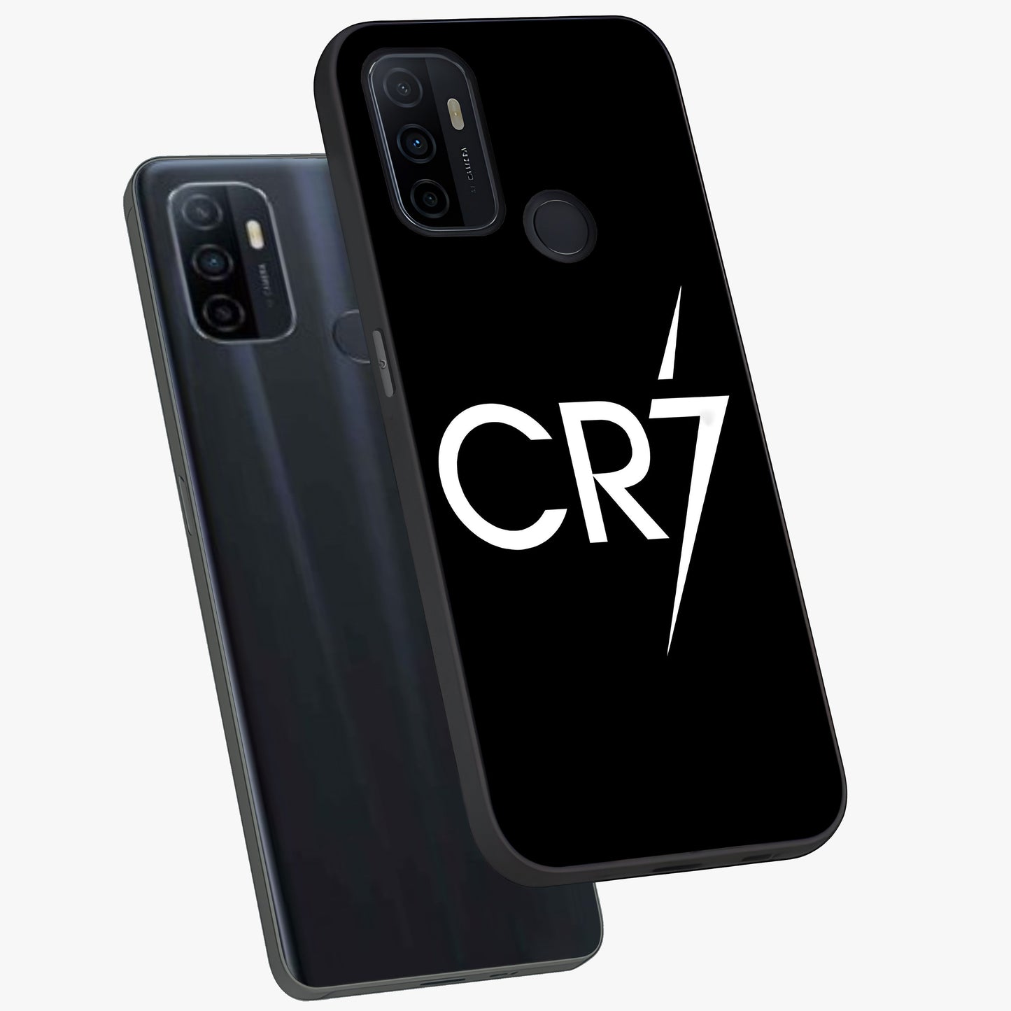 Cr7 Elite Strike Glass Case displayed in angled mockup highlighting powerful sports graphic with bold athletic theme.