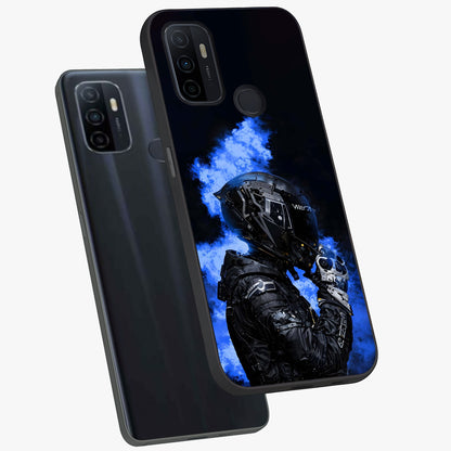 Cyber Sentinel Protocol Glass Case displayed in angled mockup highlighting digital cyber design with sci-fi aesthetic style.