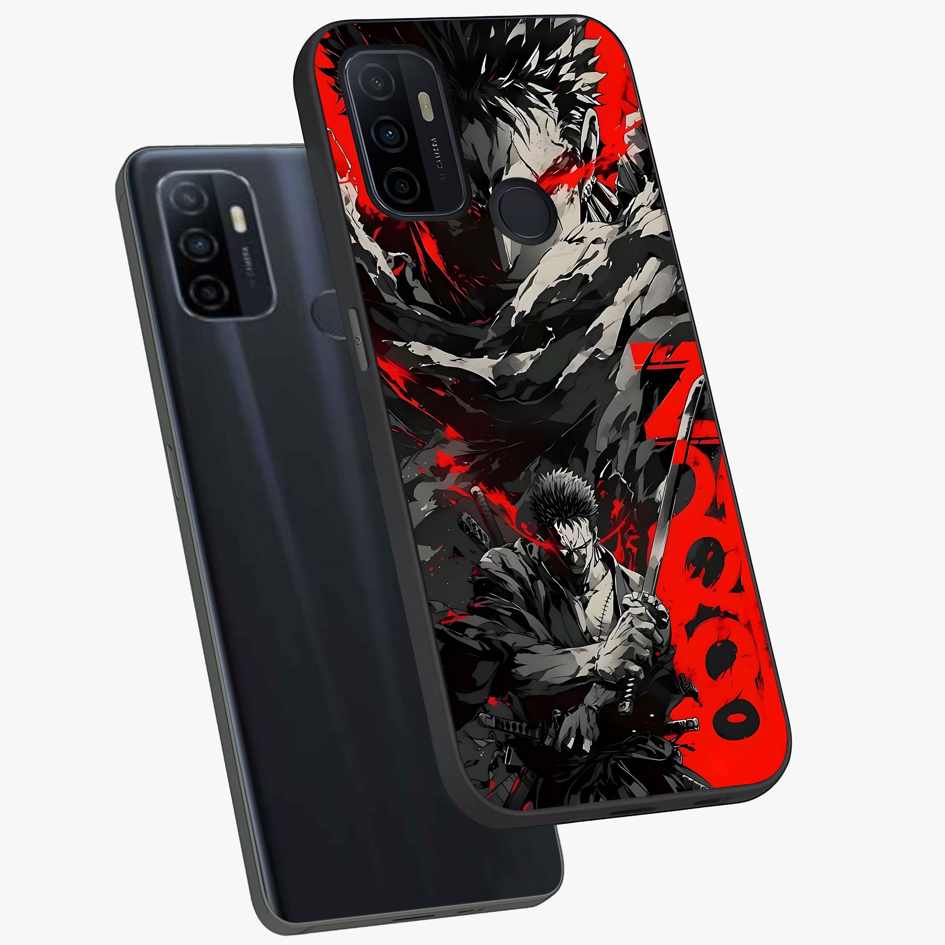 Demon Sword Resolve Glass Case displayed in angled mockup highlighting powerful demon sword illustration with dark fantasy aesthetic.