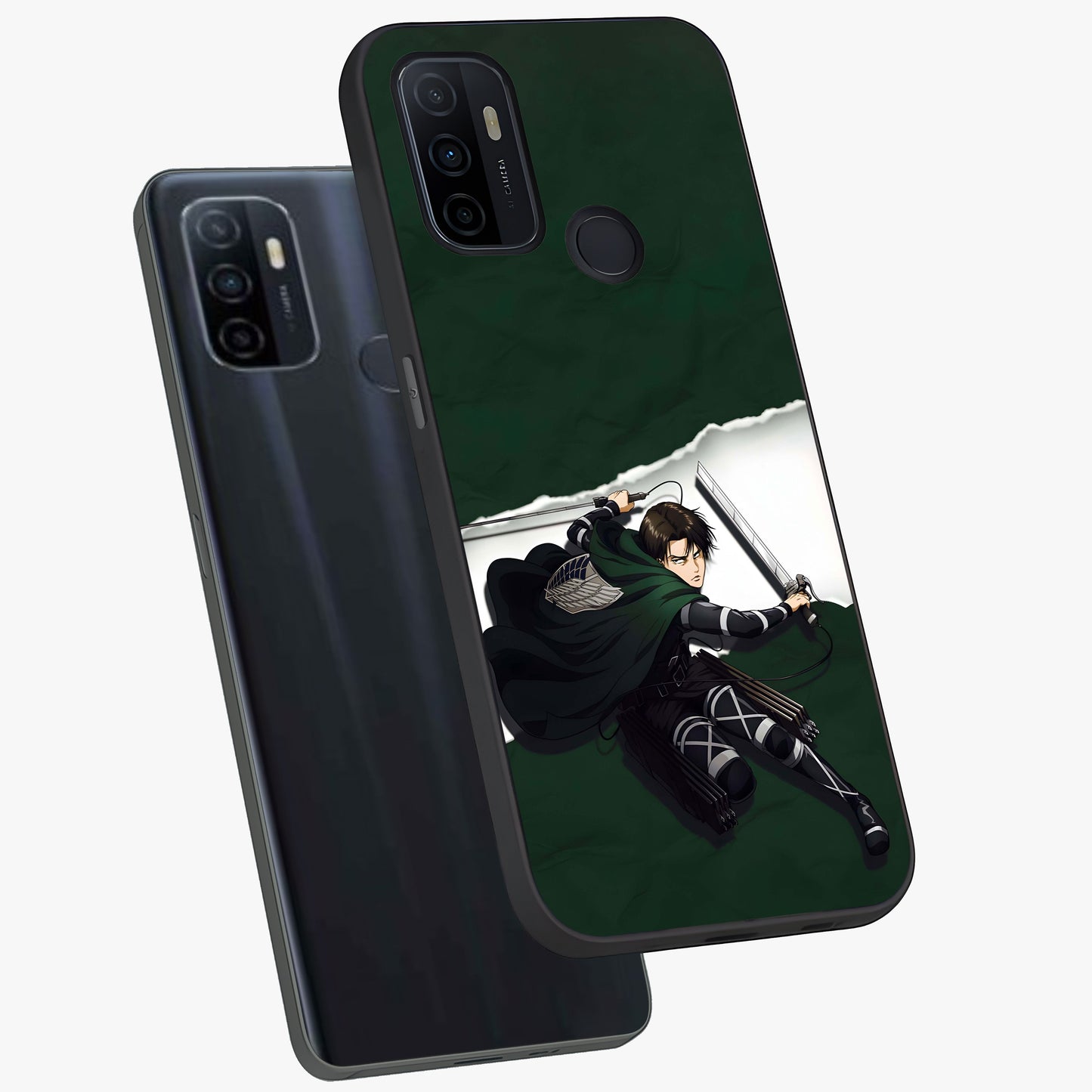 Emerald War Vanguard Glass Case displayed in angled mockup highlighting intense battle inspired design with emerald tone aesthetic.