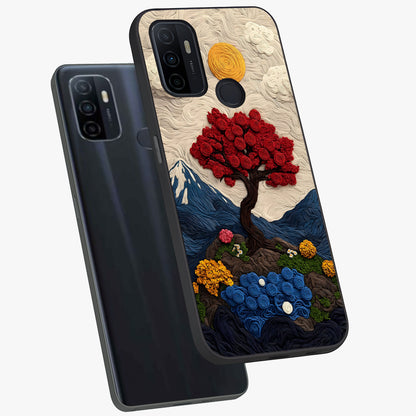 Eternal Nature Tapestry Glass Case displayed in angled mockup highlighting detailed botanical pattern with artistic aesthetic.