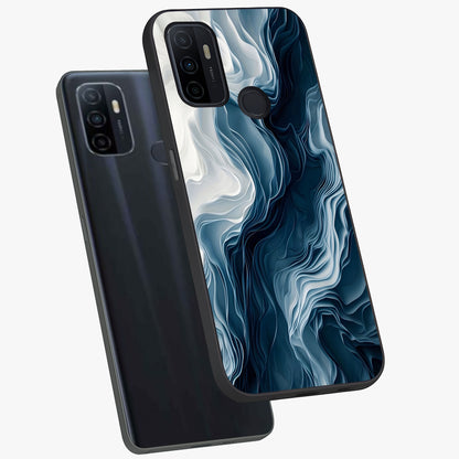 Ethereal Paper Marble Glass Case displayed in angled mockup highlighting elegant marble pattern with modern aesthetic style.