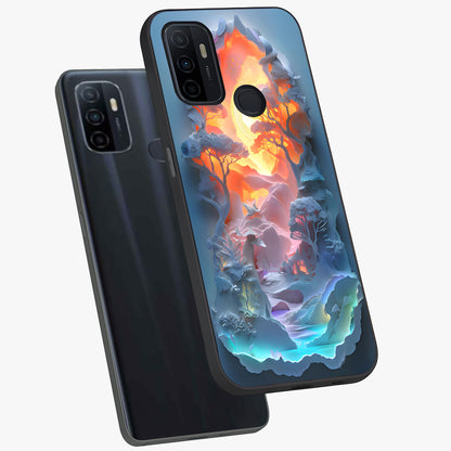 Glow Forest Portal Glass Case displayed in angled mockup highlighting mystical forest design with magical glowing aesthetic.