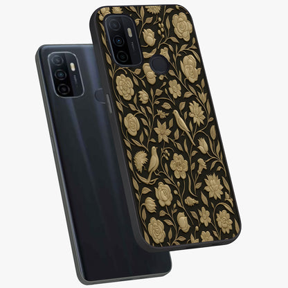 Golden Evil Eye Mandala Glass Case displayed in angled mockup highlighting protective evil eye symbol with golden mandala design.