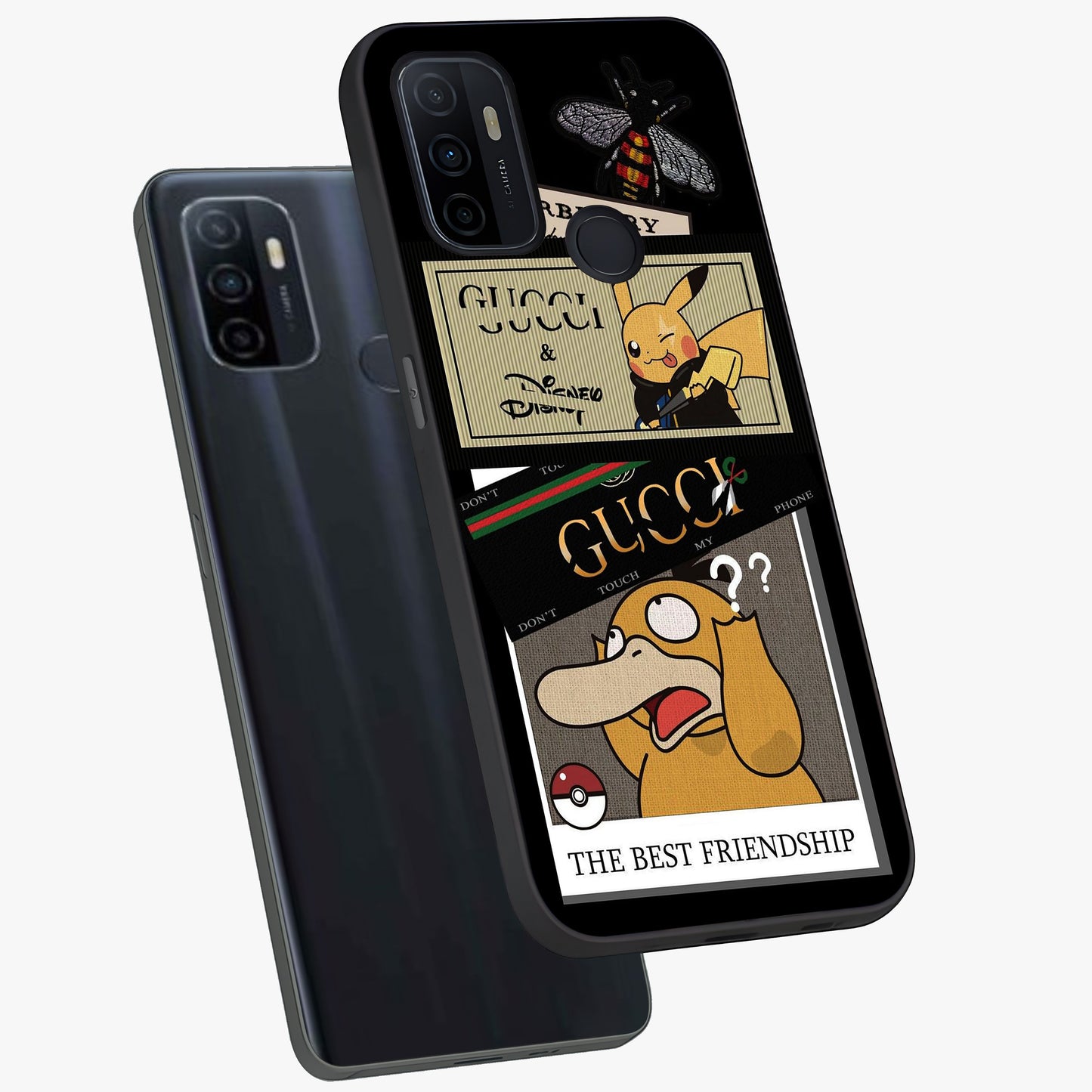 Gucci Play Mashup Glass Case displayed in angled mockup highlighting stylish fashion mashup design with bold aesthetic.