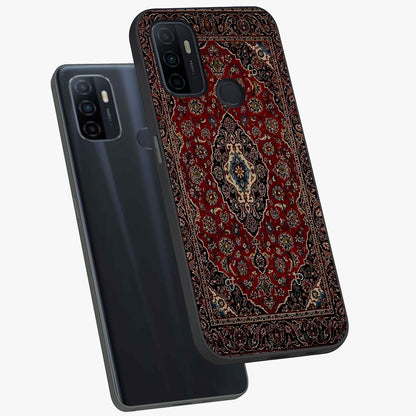 Heritage Carpet Royale Glass Case displayed in angled mockup highlighting intricate royal carpet design with heritage aesthetic.