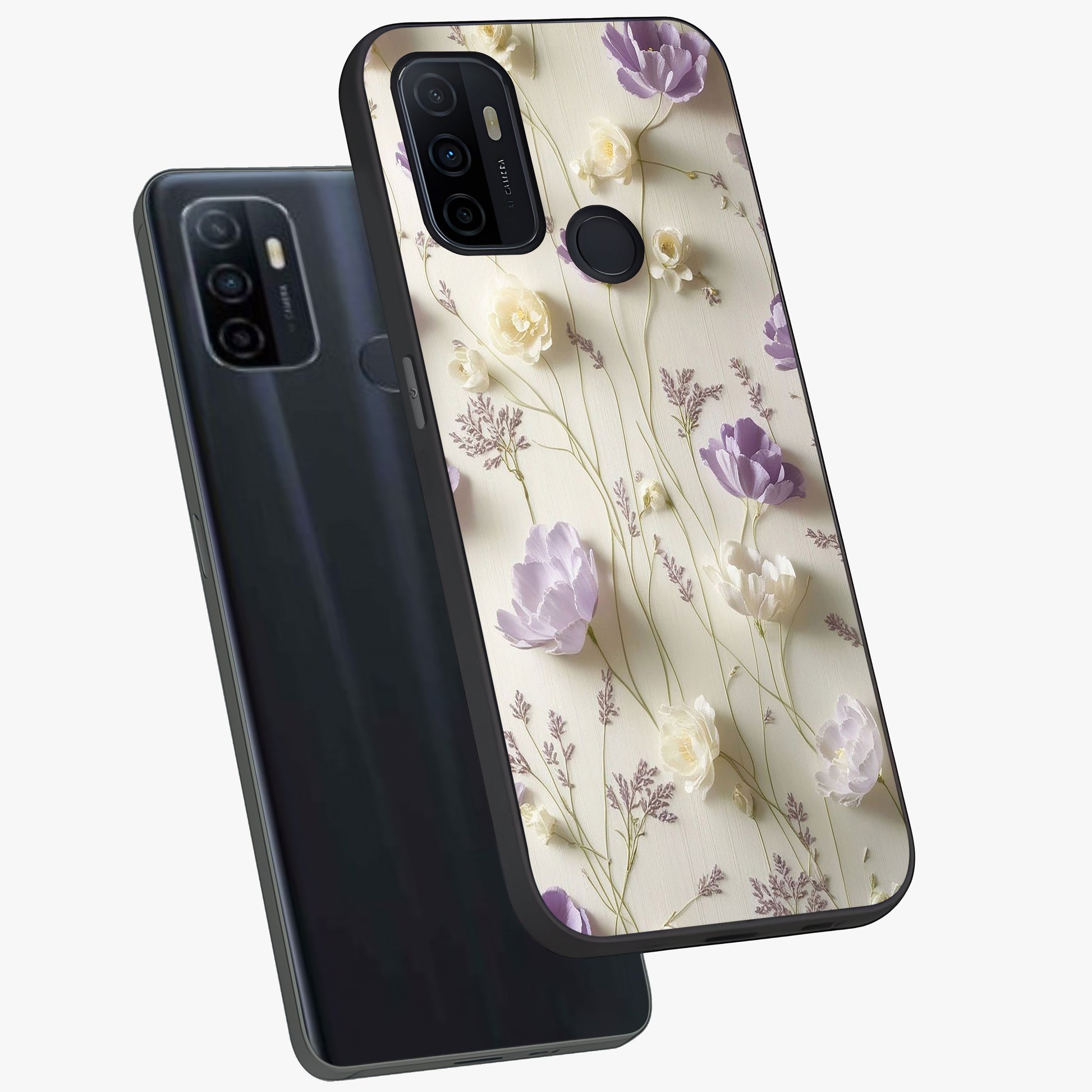 Lilac Breeze Harmony Glass Case displayed in angled mockup highlighting calm lilac breeze design with soothing aesthetic style.