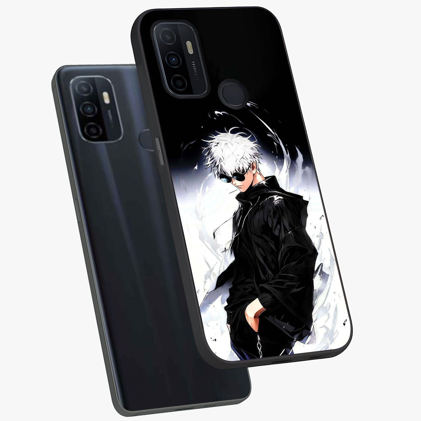 Limitless Shadow King Glass Case displayed in angled mockup highlighting dramatic dark hero design with intense aesthetic.