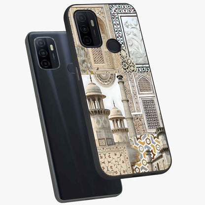 Mughal Marble Legacy Glass Case displayed in angled mockup highlighting elegant heritage marble artwork with royal aesthetic.