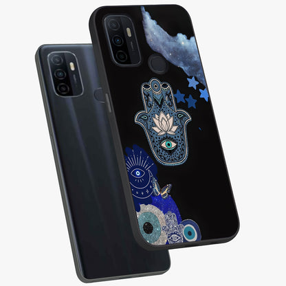 Mystic Hand Aura Glass Case displayed in angled mockup highlighting magical aura design with spiritual aesthetic style.