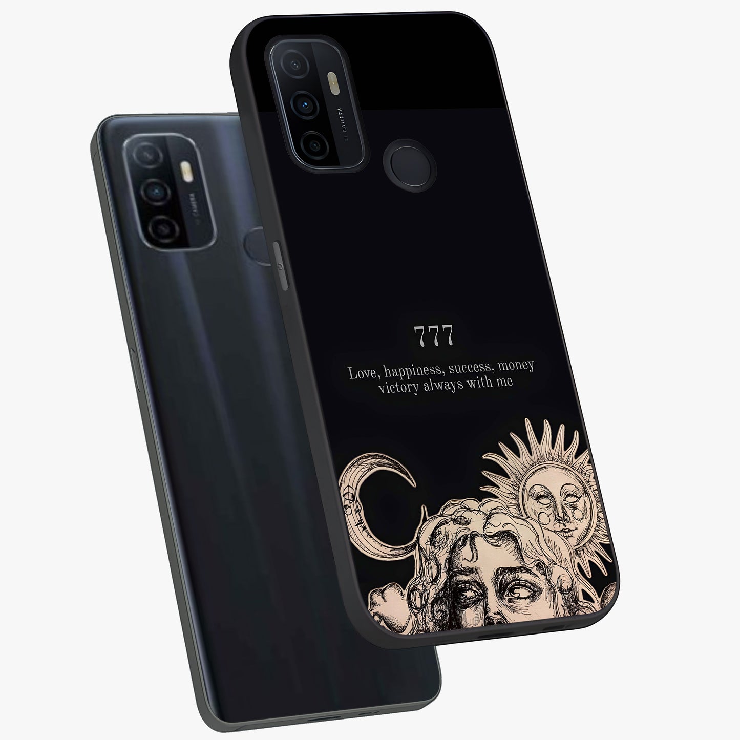 Mystic Victory Aura Glass Case displayed in angled mockup highlighting energetic aura design with bold mystical aesthetic.