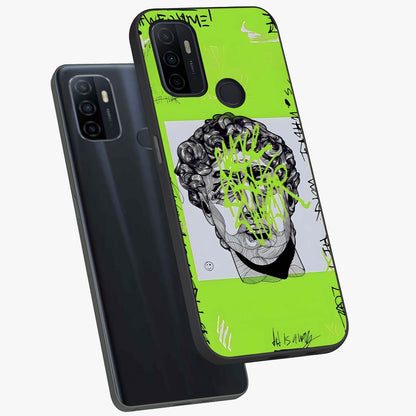 Neo Graffiti Rebellion Glass Case displayed in angled mockup highlighting urban street art design with rebellious aesthetic.