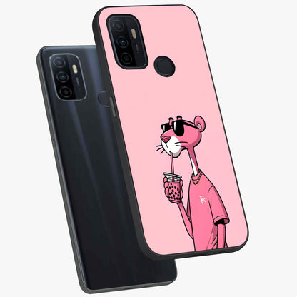Pink Panther Glass Case displayed in angled mockup highlighting playful cartoon character design with vibrant pink aesthetic.