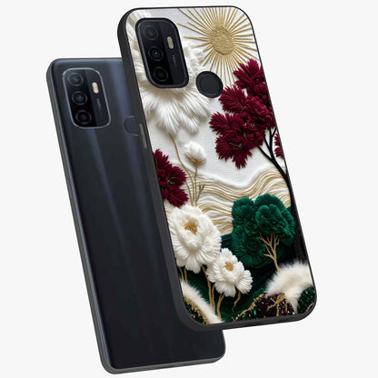 Radiant Bloom Elegance Glass Case displayed in angled mockup highlighting graceful floral design with radiant aesthetic style.