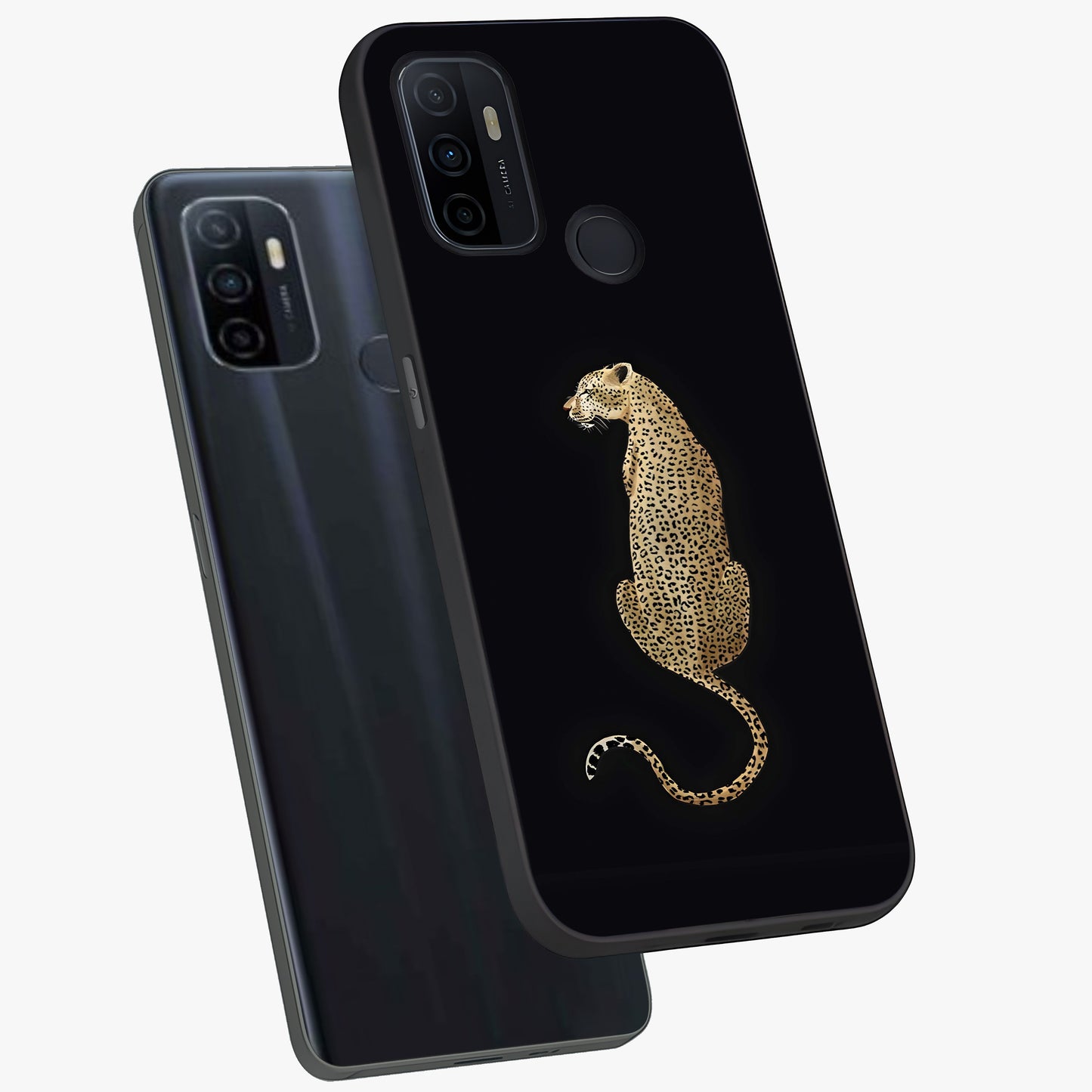 Regal Leopard Glass Case displayed in angled mockup highlighting powerful animal illustration with stylish wild aesthetic.