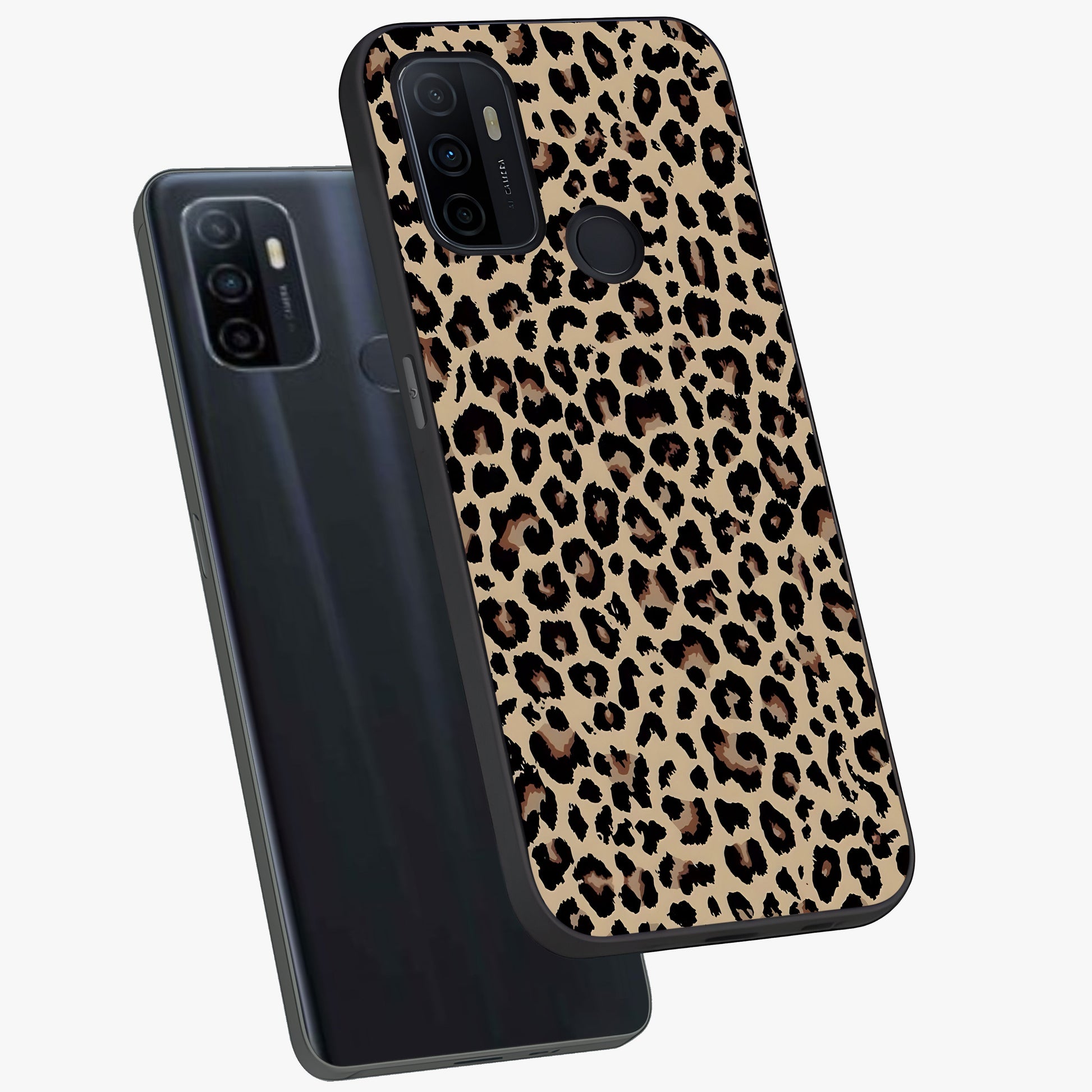 Savage Chic Pattern Glass Case displayed in angled mockup highlighting bold fashion inspired design with chic aesthetic.