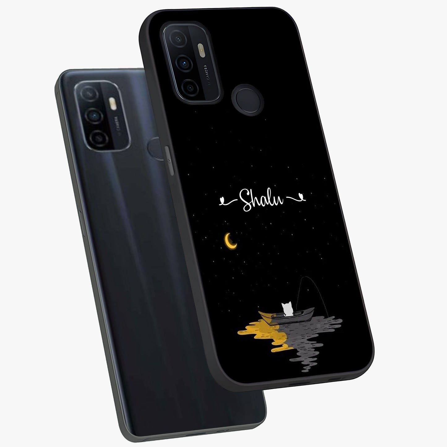Silent Night Row Glass Case displayed in angled mockup highlighting peaceful evening design with dreamy night aesthetic.