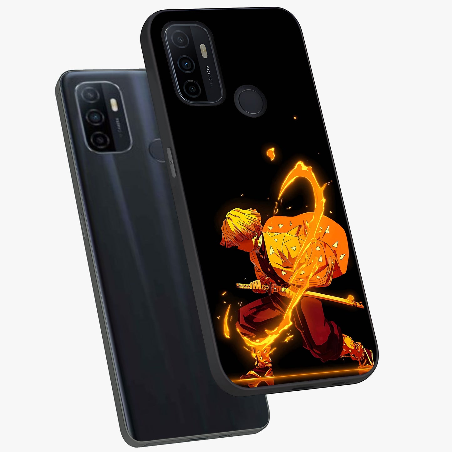 Thunder Flame Execution Glass Case displayed in angled mockup highlighting dramatic fire themed design with intense fantasy aesthetic.